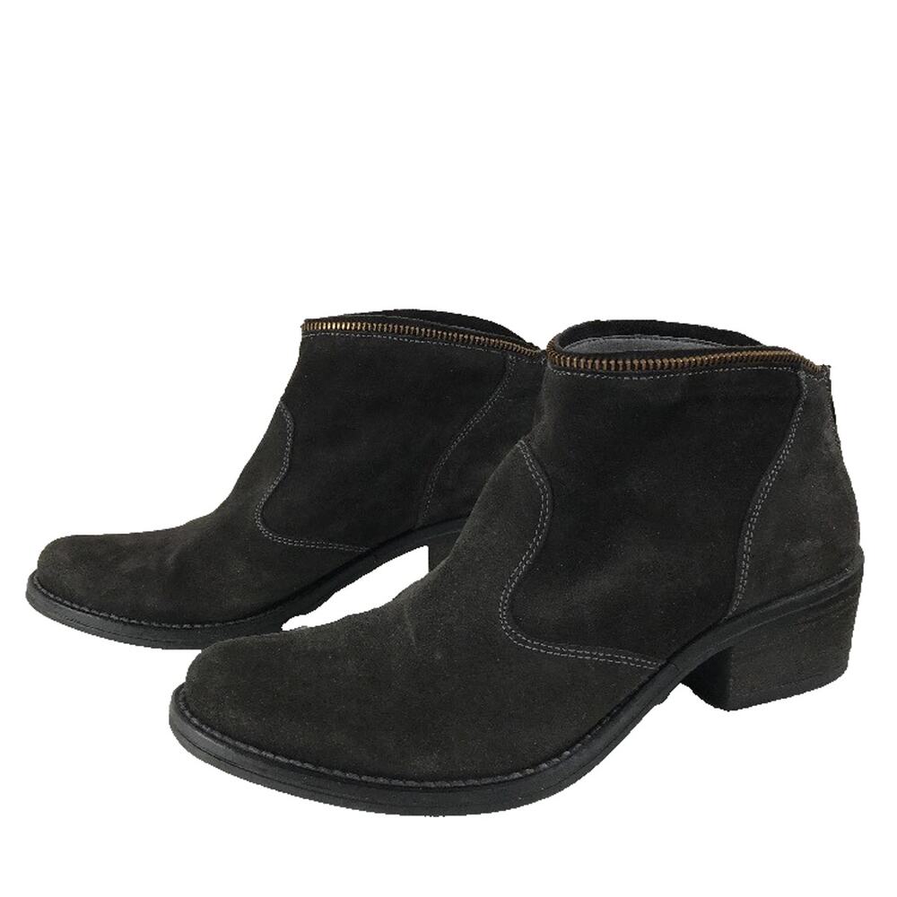 Kanna TorreBlanca Celtic Grey Gray Suede Ankle Zip Detail Boots 38 7.5 8 SPAIN